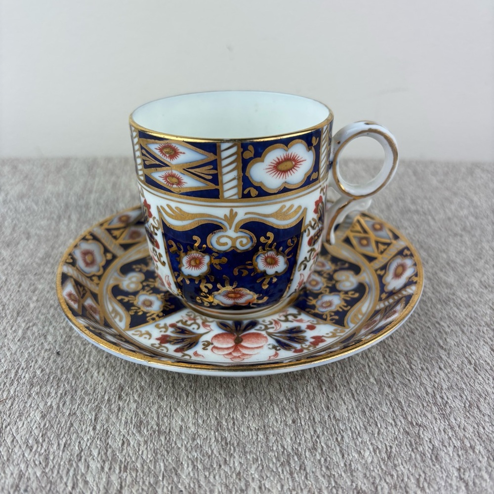 Vintage Sutherland Blue & Gold China Teacup and Saucer Set made in England